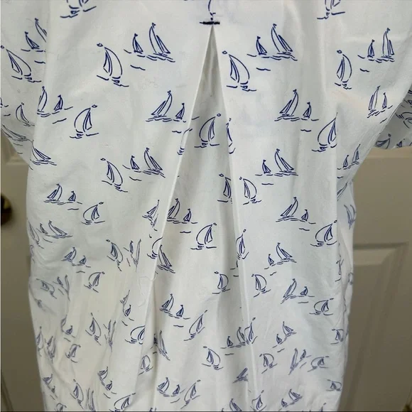 Vineyard Vines Sailboat Shirt Half-Button Short Sleeve - Size 6 - Picture 8 of 10